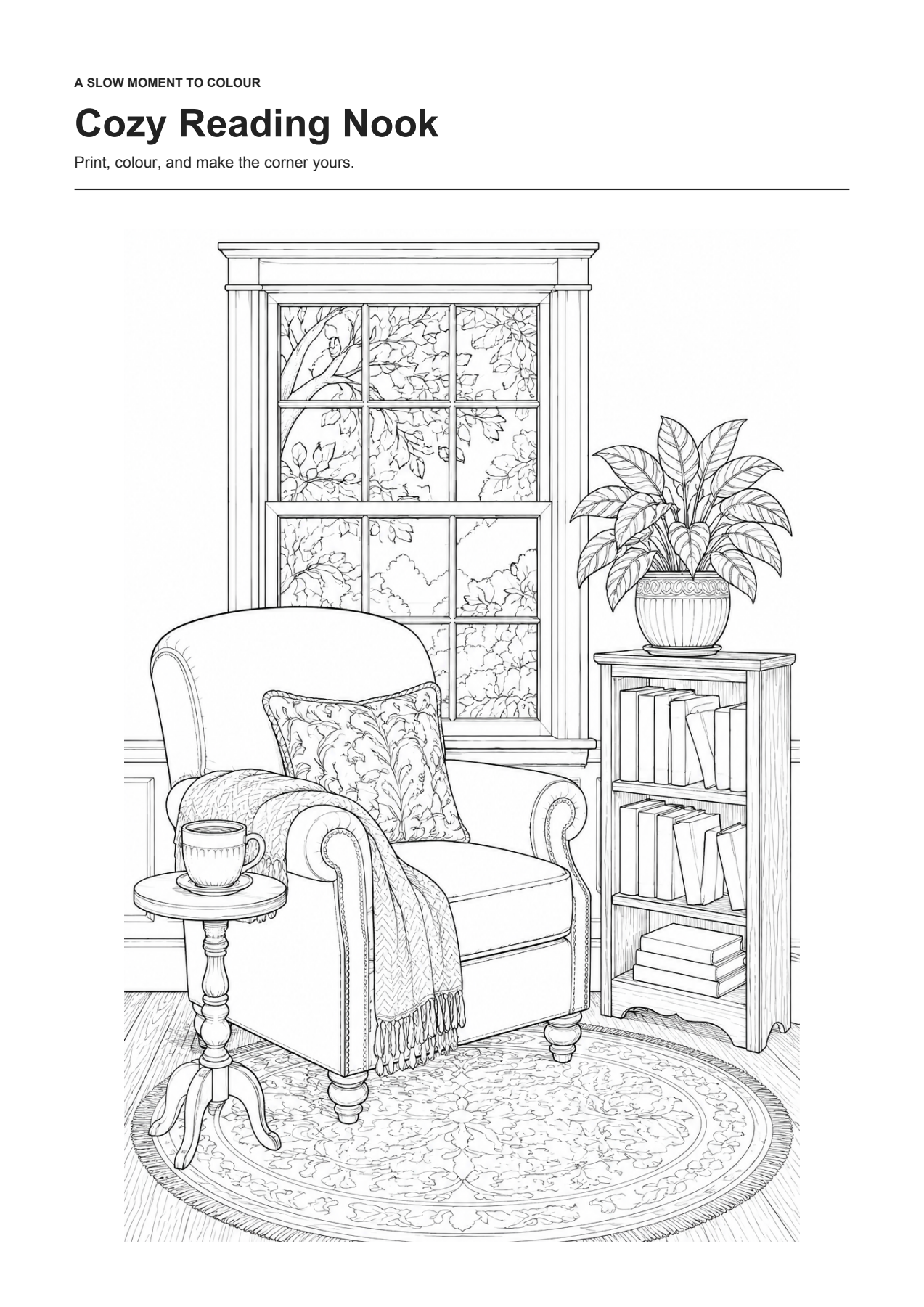A corner to colour yourself printable preview